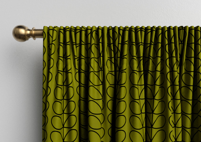 Orla Kiely Linear Stem, Olive & Black - Made to Measure Curtains - Image 9